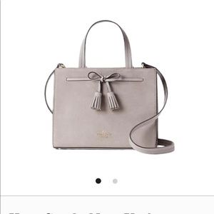 NWOT Kate Spade Hayes grey leather suede satchel